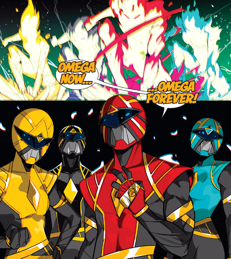 The Omega Rangers suit up in style.